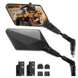 KEMIMOTO ATV Mirrors, 8MM 10MM Foldable Motorcycle Mirrors with 7/8\" Handlebar Mounts, Clear Vision fit ATV Motorcycle Scooter Bike, Compatible with Polaris Sportsman, Outlander, Raptor