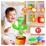 Baby Toys Interactive, Dancing Talking Cactus Toy Volume Adjustable, Mimicking Singing Repeating, Easter Gifts / Easter Basket Stuffers for Baby Toddler, Toddler Infant Baby Toys Gifts for Boys Girls