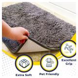 Muddy MatÂ® Original Dog Door Mat for Muddy Paws, Super Absorbent Microfiber, Non-Slip Washable Pet Rug, Quick Dry Chenille Entryway Carpet, Machine Washable Indoor Outdoor mat, Grey 24\"x35