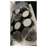 Norme 24 Pcs 4 oz Glass Jars with Lids Leakproof Round Airtight Empty Cosmetic Jars with Inner Liners Lid for Storing Lotions Powder Ointments Candle Making Tins (Black,Amber)