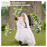 YAYOYA Metal Arch Backdrop Stand, Set of 3 (6/6.6/7.2 ft) Wedding Arched Frame with 12 Ground Nails, Stable Arched Background Stand for Wedding, Baby Shower, Birthday Party, Photography, Gold