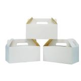 PandaPandaPPS 50 Pack White Gable Boxes (8.25\"Ã5\"Ã4\") for Foods, Gifts and Party Favors, Goodie Gift Boxes Treat Boxes for Birthday Party, Wedding, Baby Shower