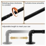 Industrial Curtain Rods for Windows 28 to 48 Inches, Blackout Wrap Around Curtain Rod, for Indoor and Outdoor, 7/8 Inch Diameter, 33 to 45 Inches, Black