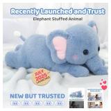Mewaii Weighted Stuffed Animals with Microwavable Heating Pad - 5 lbs Adjustable, Heatable & Coolable Elephant Plush for Realistic Hug, Removable Inner Pad, Perfect Plush Gift for Kids (23 Inch)