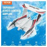 VEVOR RC Plane, 2.4GHZ 3CH RC Airplane with 6-Axis Gyro Stabilizer&2 Batteries, Ready to Fly Amphibious Aircraft Plane Toy for Adults Beginners Kids Birthday/Xmas Gift