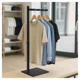 koretech Standing Clothes Rack, 21\" - 36\" Height Adjustable Clothes Hanger Rack Stand, Metal Clothes Rack, Clothing Display Rack, Garment Display Stand for Thrift Shops and Retail Store, Black, 1Pac