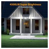 Onforu 4500LM Solar Lights Outdoor, 3 Heads Security Lights with Remote Control, IP65 Waterproof Motion Sensor Lights, 3 Modes Flood Lights for Wall, Porch, Yard, Outside, 2 Pack