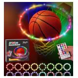 LED Basketball Hoop Light, Waterproof Super Bright Basketball Rim Lights,Remote Control 16 Colors and 7 Lighting Flicker Change, for Night Outdoor Basketball Games and Gifts for Boys