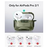 ESR for AirPods Pro 2 Case (2023/2022/2019, 2nd/1st Gen), Compatible with AirPods Pro 2nd Generation (USB-C/Lightning Cable), Effortless MagSafe, Drop-Proof Lock, Easy Open, Cyber Series,Army Green