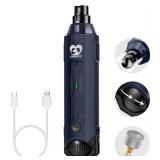 Casfuy 6-Speed Dog Nail Grinder - Newest Enhanced Pet Nail Grinder Super Quiet Rechargeable Electric Dog Nail Trimmer Painless Paws Grooming & Smoothing Tool for Large Medium Small Dogs (Blue)