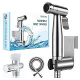 Handheld Bidet Sprayer for Toilet, Premium Stainless Steel Bathroom Bidet Sprayer Set with Anti-Leaking Hose & 2 Water Pressure, Ideal for Feminine Wash, Cloth Diaper Cleaning, Baby Wash & Pets Shower