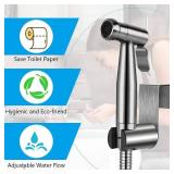 Handheld Bidet Sprayer for Toilet, Premium Stainless Steel Bathroom Bidet Sprayer Set with Anti-Leaking Hose & 2 Water Pressure, Ideal for Feminine Wash, Cloth Diaper Cleaning, Baby Wash & Pets Shower