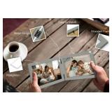 JD Concept Double 4x6 Horizontal Combo, Grey Wood Picture Frame, 3.5x5.5 Opening Foldable Landscape View Photo Frame on Table-top or Wall