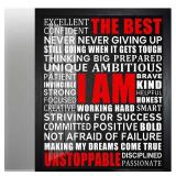 Biufo Positive Affirmation Canvas Wall Art Poster, Inspirational Quotes Picture Decor, Bedroom Office Living Room Wall Decor (10L x 8W, Framed)