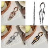 Jimmidy Prestige Hair Pins,French U-Shaped Hair pin 3Pack Elegant Women Hair Accessories Suitable for Thick or Thin Hair (Light gray, Reddish brown, Dark yellow)