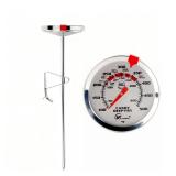 KT THERMO Deep Fry Thermometer with Instant Read Dial Thermometer, 8\" Stainless Steel Probeï¼100-500Â°F, for Syrup, Candy, Jam, and deep Frying