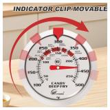 KT THERMO Deep Fry Thermometer with Instant Read Dial Thermometer, 8\" Stainless Steel Probeï¼100-500Â°F, for Syrup, Candy, Jam, and deep Frying