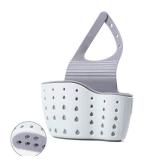 EC ELEGANTCHARM Kitchen Sink Caddy Sponge Holder Silicone Plastic Soap Holder Hanging Ajustable Strap Faucet Caddy with Drain Holes for Drying