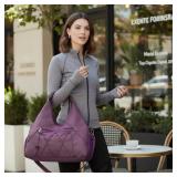 Forestfish Gym Bag For Women With Yoga Mat Holder & Shoe Compartment & Wet Dry Storage Pocket & Adjustable Strap