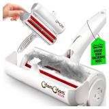 ChomChom Roller Pet Hair Remover â Original Size Reusable Lint Roller for Cat & Dog Hair on Furniture, Couch, Carpet, Car, Rugs & Bedding â Portable, Eco-Friendly (White)