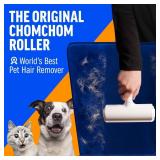 ChomChom Roller Pet Hair Remover â Original Size Reusable Lint Roller for Cat & Dog Hair on Furniture, Couch, Carpet, Car, Rugs & Bedding â Portable, Eco-Friendly (White)