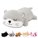 Finebee Weighted Otter Stuffed Animals, Cute Weighted Otter Plush, Soft Stuffed Weighted Plushie Birthday for Kids & Adults(13.8\" 1.6Lbs)