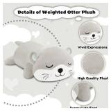 Finebee Weighted Otter Stuffed Animals, Cute Weighted Otter Plush, Soft Stuffed Weighted Plushie Birthday for Kids & Adults(13.8\" 1.6Lbs)