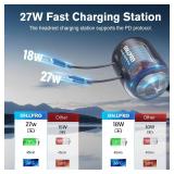 OHLPRO 2 in 1 Backseat Car Charging Station Box for Christmas Day Gifts for Women Men, Compatible iPhone and Tablets, 45W Retractable Fast Charge Multi for Lyft Uber Driver and Passengers for Chargers