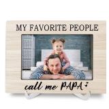 Luipk Papa 4x6 Picture Frames, Gift for Grandpa Pop Pop Grandfather, Wood Photo Frame for Grandkids Grandparent