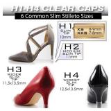 Heel Hunks Heel Cap Protectors for High Heel Shoes | 10 Sizes Clear Pack | Protector Replacement Heel Savers for Stiletto and Pumps Tips | Stoppers for Grass Covers and Protects | Anti-Slip (10 pairs)