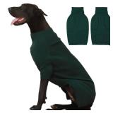 IECOii Extra Large Dog Sweater 4XL,Thermal Warm Dog Sweaters for Giant Breed Dogs,Turtleneck Knitted Knitwear for Pet Winter,Stretchy&Easy On Doggy Sweatshirt for Doberman,Great Dane(Green,XXXXL)