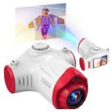 Kids Camera, Camera for Kids with Projector, Offers Projection, 48MP Photography, 1080p Video Recording, Kids Digital Camera Christmas Birthday Gifts for Boys Girls Age 3+ (Red)