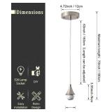 MIAOMEIO Vintage Brushed Nickel Pendant Light Kit,E26 Lamp Socket DIY Pendant Light Cord,Adjustable Hanging Light Fixtures for Kitchen