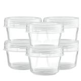 ELEGANT DISPOSABLES (4 Ounce 10 Pack) Clear Twist cap Containers Clear with Screw on Lids Twist Top Food Storage Freezer Containers