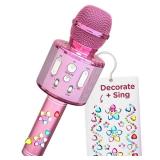 Move2Play, Kids Karaoke Microphone | Includes Stickers & Bluetooth | Kids Birthday Gift | Toy for All Ages 2, 3, 4, 5, 6+ Year Old Girls, Boys & Toddlers (All Pink)
