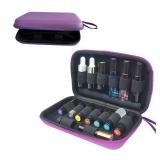 BLIRITEL Essential Oils Organizer Bag, Hard Shell Essential Oil Carrying Case for 15 Bottles, EVA Essential Oil Travel Case for 5ml,10ml Standard and Roller Bottles (Purple)
