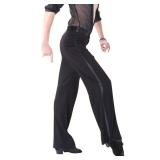 ZUCKY Men and Boy Latin Dance Pants Modern Square Dance Trousers Perfect for Jazz Rumba Tango Salsa (US, Waist, 36, Regular, Black)