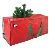 Cosy Family 7.5 ft Christmas Tree Storage Bag - Durable Heavy Duty Extra Large Artificial Xmas Holiday Tree Bag with Reinforced Handles and Dual Zippers Wide Opening - Red