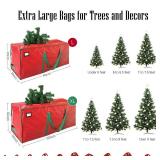Cosy Family 7.5 ft Christmas Tree Storage Bag - Durable Heavy Duty Extra Large Artificial Xmas Holiday Tree Bag with Reinforced Handles and Dual Zippers Wide Opening - Red
