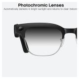 AI Smart Glasses with 8MP Camera, 4K Photo/1080P Video, Anti-Shake Recording, 12H Music & Bluetooth Calling, Real-Time Translation & GPT Object Recognition, IP66 Waterproof ,Photochromic Lenses