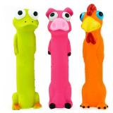 CHIWAVA 3 Pack 9\" Squeaky Latex Dog Toys Standing Stick Animal Puppy Fetch Interactive Play for Small Medium Dogs