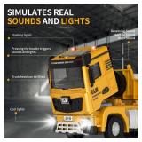 Pupu Pig Kids Toys for 3 4 5 6 7 Years Old Boys, Die-cast Construction Toys Set w/Semi Truck, Excavator, Bulldozer, Alloy Engineering Construction Vehicles Truck Toys w/Lights & Sounds, Model Cars