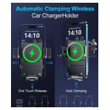 Guceful Wireless Car Charger, Phone Holders for Your Car 15W Fast Charging Auto Clamping, Air Vent Car Phone Mount for iPhone 17 16 15 14 13 Mini Pro Max XR, Samsung Galaxy S25 Ultra S24 S23 S22 S21