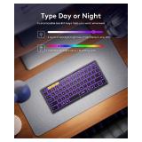 Samsers Full-Size Foldable Bluetooth Keyboard, KF08X Wireless Folding Keyboard with Backlight, Portable Travel Keyboards for iPhone iPad Smartphone Tablet Laptop, Android Windows Mac OS - Black