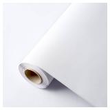 Dimcol White Contact Paper 15.7\"x118\" Peel and Stick Wallpaper, Matte White Wallpaper Self-Adhesive and Removable Decorative Contact Paper for Cabinets,Countertops,Shelve Wall