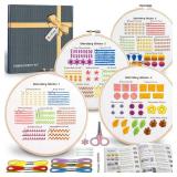 Bradove Classic Embroidery Stitches Practice Kit, Embroidery Kit for Beginners, Beginner Embroidery Kit for Adults, Hand Embroidery Kit for Kids, Stitches Kit