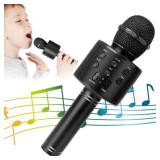 KIDWILL Wireless Bluetooth Karaoke Microphone for Kids and Adults, 5-in-1 Portable Handheld Karaoke Mic Speaker Player Recorder with Adjustable Remix FM Radio for Girls Boys Teens Adults