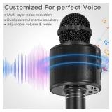 KIDWILL Wireless Bluetooth Karaoke Microphone for Kids and Adults, 5-in-1 Portable Handheld Karaoke Mic Speaker Player Recorder with Adjustable Remix FM Radio for Girls Boys Teens Adults