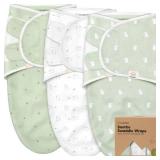 KeaBabies 3-Pack Organic Baby Swaddle Sleep Sacks - Swaddles for Newborns, Infant 3-6 Months, Baby Girls, Boys, Soft & Snug Newborn Sleep Sack, Nursery Swaddling Blankets (Bunnies, L)