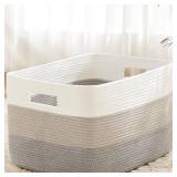 Artfeel Blanket Basket,Rectangle Woven Baskets for Storage,65L Laundry Basket for Decorative Nursery Blanket,Toys,Dirty Clothes and Magazine in Shelves,Baby Room,and Living Room